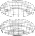 HARFINGTON 2pcs Round Cooking Rack 11.6-inch 201 Stainless Steel Cross Wire Barbecue Grill Net with 20mm Legs for Cooking Baking Steaming BBQ