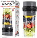 Bionic Blade Mini Portable Blender Juicer Bottle 26.5 oz, BPA-Free - Cordless & Rechargeable, Travel-Friendly Size for Smoothies, Shakes, Juices, Home & Kitchen Essentials, Gunmetal, As Seen on TV