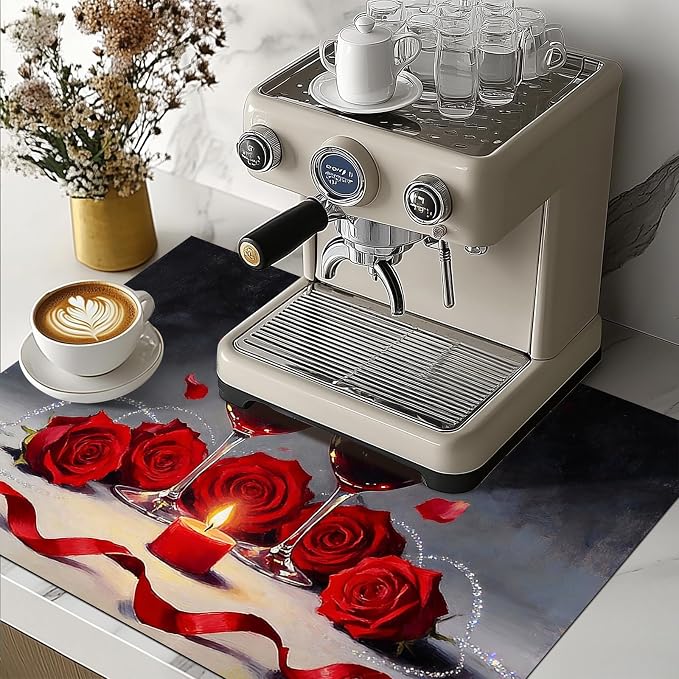 HOMETITUTE Spring Stove Top Cover 28x20 Rose Wine Heat Resistant Glass Protector