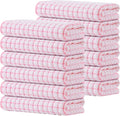 Kitinjoy Cotton 12 Pack Terry Kitchen Towels, Pink | 16 x 25 Inches Super Soft and Absorbent Dish Towels, Quick Drying hand towels for kitchen Drying