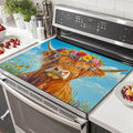 HOMETITUTE Highland Cow Stove Top Cover 28x20 Floral Diatomite Mat
