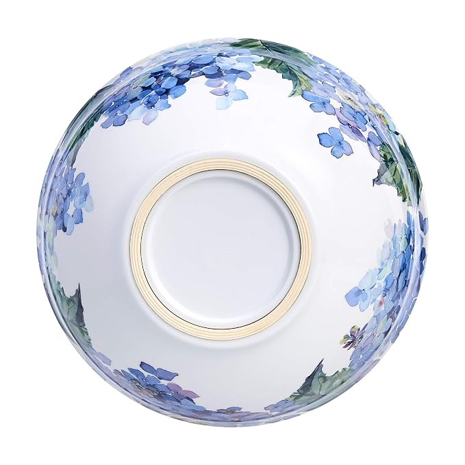 Amazon Basics Mixing Bowls with Lids, Nesting Melamine Serving Bowls, Non-Slip Base, BPA Free, Dishwasher Safe, 5 Sizes, Hydrangea Floral, Set of 10 (Pack of 2)