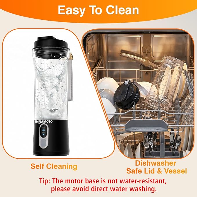 Personal Size Portable Small Blender - Mini Blender Make Smoothies & Shakes | 20oz BAP-Free Juice Cup, Leak-proof Travel Lid, Powerful Blending Freshly Squeezed Gym/Picnic/Office