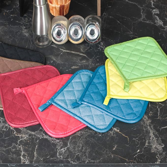 Joyhalo 6 Pack Pot Holders for Kitchen Clearance | Cotton Oven Holder with Great Heat Resistance, Potholders Sets for Kitchen, Countertops, Hot Pots and Pans, Federal Blue