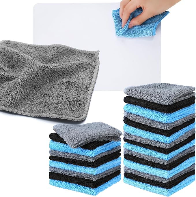 50 Pcs Dry Erase Cloth,6 X 6 Inch,Blue/Gray/Black | Cleaning Rags Reasonable Whiteboard Cloth Kitchen Towels Microfiber Towels Cars Wash