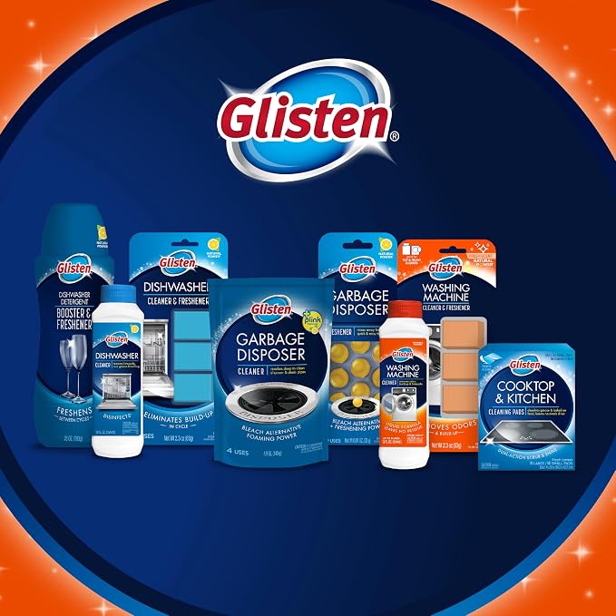 Glisten Washing Machine Cleaner, Fresh Scent, 12 oz Bottle, 3-Pack | Helps Remove Odor & Limescale; Regular Care Helps Prevent Future Buildup in Top/Front HE Washers, Made in USA