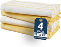 LANE LINEN Kitchen Towels Set - Pack of 4 Cotton Dish Towels for Drying Dishes, 18”x 28”, Absorbent Tea Towels, Quick Drying Kitchen Towel Set - Lemon Yellow
