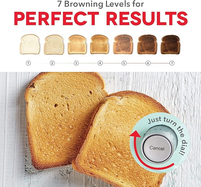Dash Clear View Toaster | 10" Long Slot 2 Slice Toaster with See-Through Glass Window, 7 Browning Levels, Bagel, Defrost & Reheat Functions, Removable Glass Panel, Crumb Tray, White
