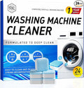 Washing Machine Cleaner Tablets – 24-Pack Deep Cleaning & Descaler for HE, Front Load & Top Load washer cleaner tablets, Septic-Safe, 12-Month Supply