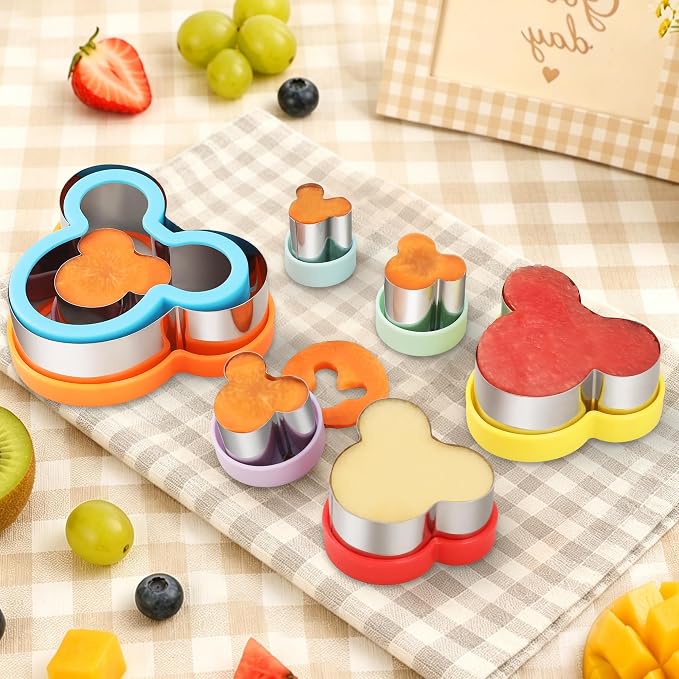 laxizar 8 Pcs Mickey Cookie Cutters Set Stainless Steel Biscuit Cutter