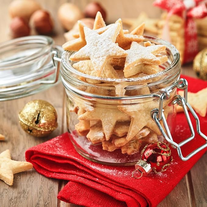 Star Cookie Cutter Set 6pcs Star Shaped Mold Metal Cookie Cutters Sandwiches Cutter Shapes Biscuit Mold for Kids Holiday Birthday Party