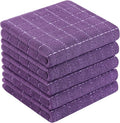 Homaxy 100% Cotton Terry Kitchen Towels, 5 Pack, Purple | Ultra Soft and Absorbent Dish Towels for Kitchen, Suitable for Drying and Washing Dishes