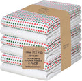 Urban Villa Kitchen Towels Cotton Dish Towels 20”x30” (Set of 6)Red/Grn/Wht