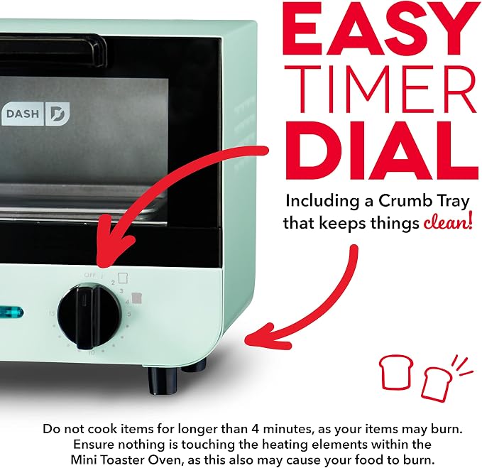 DASH Mini Toaster Oven Cooker for Bread, Bagels, Cookies, Pizza, Paninis & More with Baking Tray, Rack, Auto Shut Off Feature & Mighty Mini 10 oz Compact Personal Bottle Blender with Travel Lid, Aqua