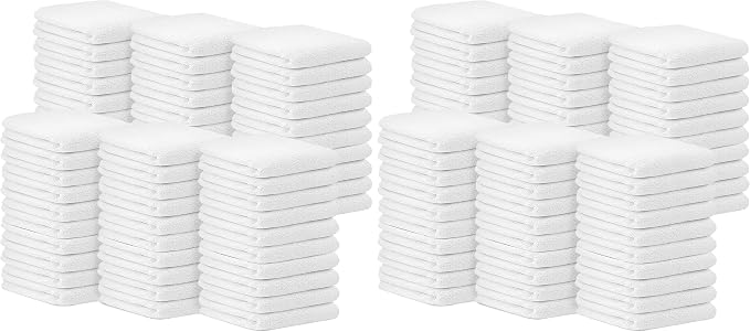 Avalon Towels Bar Towels (Pack of 120) Size 14x17 Inches – 100% Cotton, Absorbent and Reusable Cleaning Rags, Multipurpose Cleaning Towels, Terry Cloth Rags, Durable Shop Rags (White)