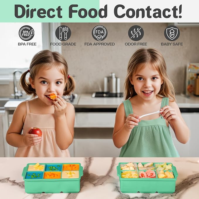 KitchFort® Large Silicone Ice Cube Tray (3-Pack) - 2" Big Ice Mold with Lid | Easy Release, Cocktail, Whiskey Ice Cubes Mold - Food Grade - Ice Cube Trays for Freezer - Stackable Silicone Ice Tray