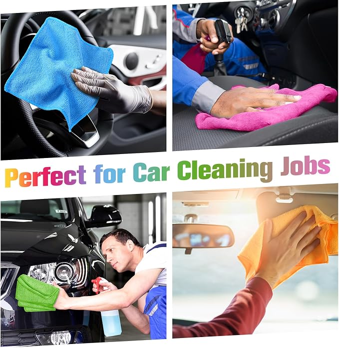 50 Pcs Dry Erase Cloth,6 X 6 Inch,Green/Blue/Yellow/Pink/Orange | Cleaning Rags Reasonable Whiteboard Cloth Kitchen Towels Microfiber Towels Cars Wash