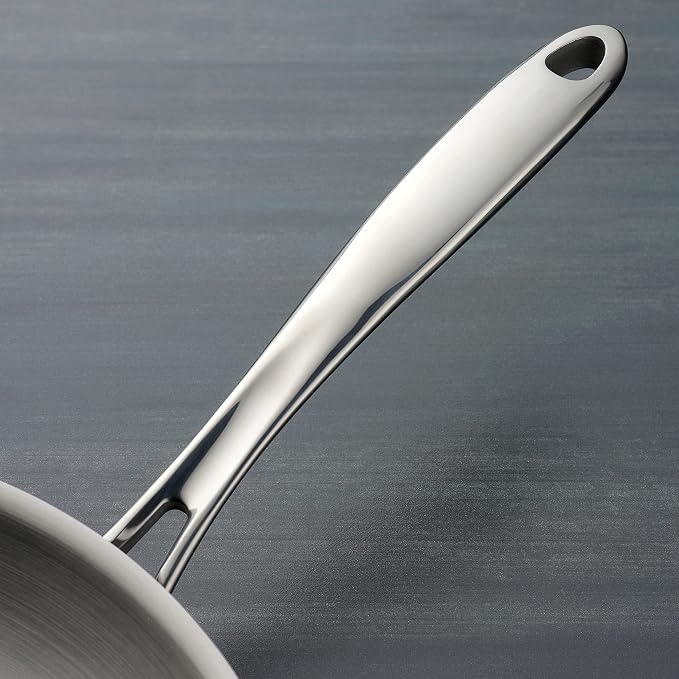Tramontina Boston Tri-Ply Clad Stainless Steel 12-Inch Large Frying Pan | Induction-Ready Skillet, Dishwasher-Safe, NSF-Certified
