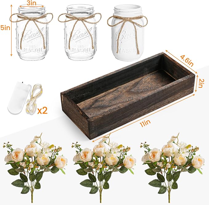 Spring Decor Centerpieces Decoration for Table Coffee Table Decor for Home | Rustic Farmhouse Decor for Home Décor Accents Kitchen Counter Decor Dining Room Living Bathroom,Orange
