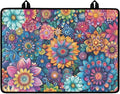 Boho Mandala Lotus Hippie Flower Print Electric Stove Top Cover Thick Induction Cooktop Protector with Lanyards Anti-Slip Coffee Machine Mat for Glass Top Stove, 29.18 x 20.96 inch