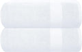 GLAMBURG Premium Cotton Oversized 2 Pack Bath Sheet 35x70-100% Pure Cotton - Ideal for Everyday use - Ultra Soft & Highly Absorbent - Machine Washable - White