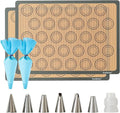 Katbite Macaron Silicone Baking Mat Set of 2 Grey | 2 Half Sheet Mats, Reusable & Nonstick Macarons Baking Supplies Silicone Bakeware Mats for Macarons Cookies