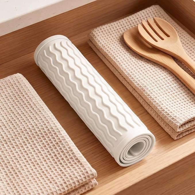 MicoYang Silicone Dish Drying Mat for Multiple Usage,Easy clean,Eco-friendly,Heat-resistant Silicone Mat for Kitchen Counter or Sink,Refrigerator or Drawer liner White M 12 inches x 12 inches
