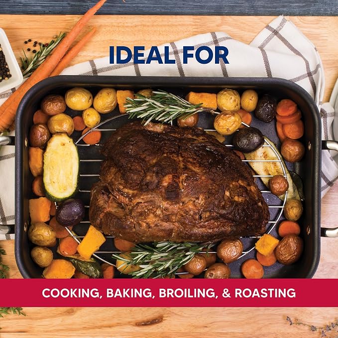 HIC Kitchen Roasting Oval Baking Rack, Chrome-Plated Steel Wire, For Even Cooking And Juicy Results, 11.75 x 8.5 x 0.375-Inches