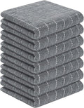 Homaxy 100% Cotton Terry Kitchen Towels, 7 Pack, Grey | Ultra Soft and Absorbent Dish Towels for Kitchen, Suitable for Drying and Washing Dishes