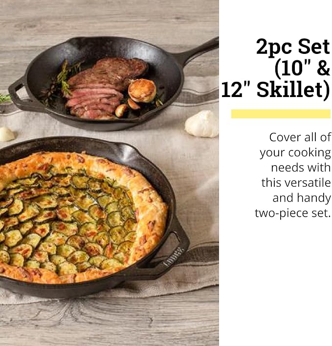 Lodge Chef Collection 2pc Set (10" & 12" Skillet)