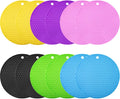 Boao 6 Pack Silicone Trivets Mat, Hot Pad Mat, Pot Holder, Silicone Hot Pad for Kitchen Counter (Black,Yellow,Purple,Green,Red,Blue)