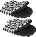1 Pair Short Oven Mitts - Silicone Kitchen Oven Gloves High Heat Resistant 500℉, Mini Oven Mits with Non-Slip Grip Surfaces and Hanging Loop for BBQ, Baking, Cooking and Grilling