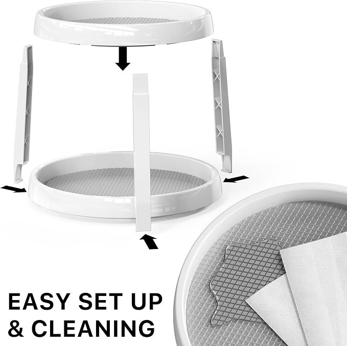 Simple Houseware 2-Tier Lazy Susan Spice Organizer, 10-Inch, White/Gray