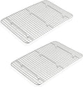 P&P CHEF 15.3 Inch Stainless Steel Cooling Baking Rack Set of 2 | Grid Cooking Racks for Griddle Roasting Grilling Warming, Good for Friends or Family, Oven & Dishwasher Safe, Heavy Duty
