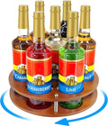 Rotating Coffee Syrup Organizer Rack, 7 Syrup Bottles Stand Holder | Anti-fall Design,7 Bottles Storage Display Turntable Tray & Lazy Susan for Syrup,Liquor Wine in Kitchen Countertop