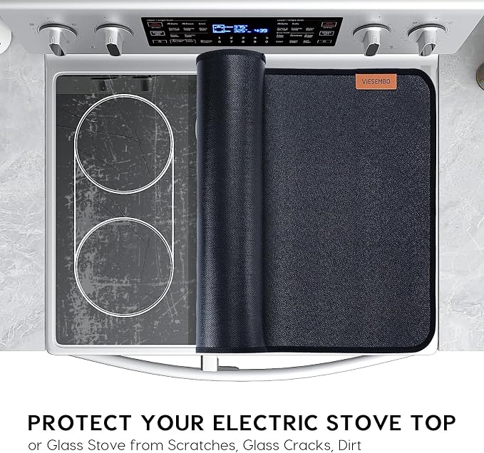 Fireproof Electric Stove Top Cover, 36" Glass Stove Top Protector | 3-Layer Safe Material, Flame Retardant,Waterproof, Heat-Resistant Kitchen Mat, Flat Oven Cover Mat