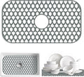 Silicone Kitchen Sink Protectors Mats - 12" 13" 14" 16" 18" 19" 21" 22" 24" 25" 26" 28" 30", Heat Resistant, Machine-wash (26”x14”, Center Drain)