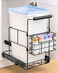 Bulado Pull Out Trash Can Under Cabinet with Removable Trash Bag Holder | Space Saving Under Sink Trash Can, Fits 30–40 Qt Bins, Supports 125 lbs, Easy Install, Soft-Close Slide, Bin Not Included