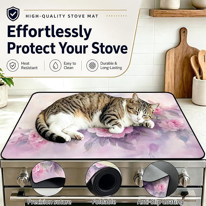 Stove Top Covers with A Non-slip Rubber Coating | protect Your Stove from Scratches, Extend Countertop Space, and Add A Classic Kitchen Touch