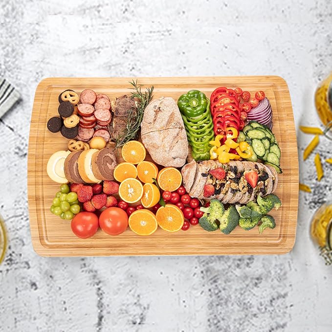 GAOMON 30 x 20 In Extra Large Bamboo Wood Cutting for Kitchen, Large Chopping Board, Stove Top Cover, Protector Board, Butcher Block, Charcuterie Board, Over the Sink Cutting Boards