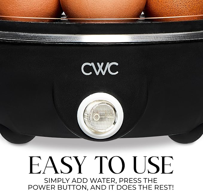 COOK WITH COLOR 350W Electric Double Layer Egg Cooker - Egg Boiler for Hard Boiled, Soft Boiled, and Omelettes, 6.1x6.1x8.7, Black