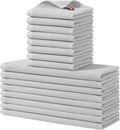 Homaxy 16 Pack 100% Cotton Kitchen Towels and Dishcloths Set, Light Gray | 12 x 12 Inches and 13 x 28 Inches Kitchen Towels Set, Ultra Soft Absorbent Dish Cloths for Washing Dishes