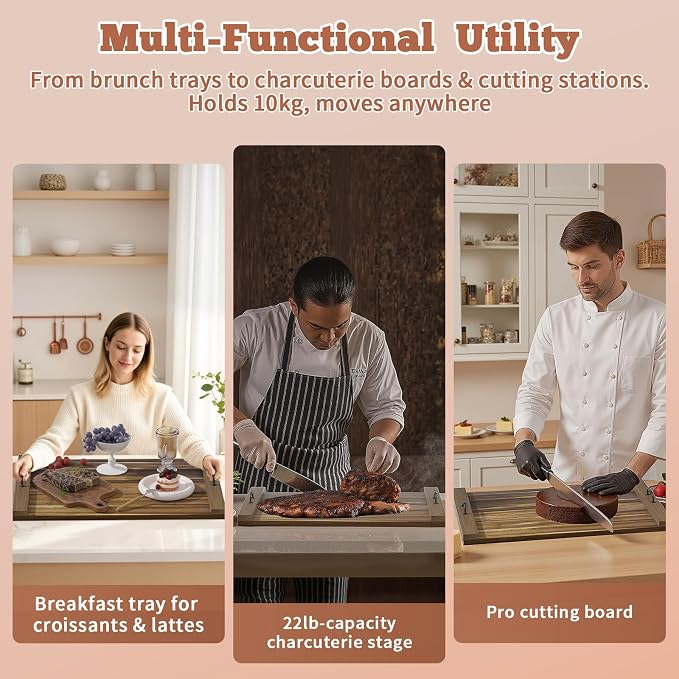 Gas Stove Top Cover: Acacia 30 * 22 Inches Electric Stovetop Covers, Noodle Board with Handles, Wood RV Cutting Board for Kitchen Counter