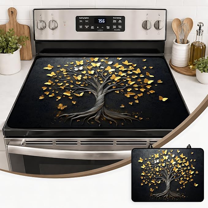 Stove Top Covers with A Non-slip Rubber Coating | protect Your Stove from Scratches, Extend Countertop Space, and Add A Classic Kitchen Touch