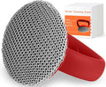 Cast Iron Cleaner Scrubber with Heavy Duty Handle, 3mm Welded Chain Mail | Fine Ring,Stainless Steel Sponge Chainmail Scrubber, Skillet Oven Grill Cleaning Metal Brush -Dishwasher safe,Heat Resistant