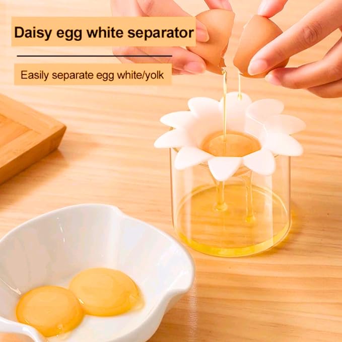 Egg Yolk Separator Cute, Daisy Egg Separator Flower, Egg Separators for Yolk Funny, Egg White Separator, Kitchen Gadgets