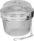 Fox Run - 5143 Fox Run Spice Infuser/Tea Ball, 3 x 3 x 3 inches, Metallic | Large 3" Round Tea Infuser | Spice Infuser For Cooking | Easily Hang On Pots & Mugs | Stainless Steel Mesh Infuser & Strainer