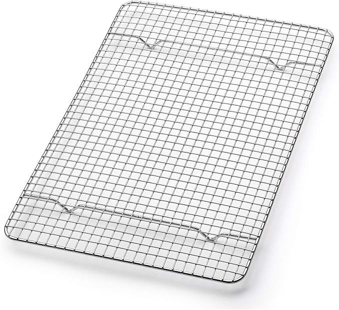 Spring Chef 8.5" x 12" Stainless Steel Cooling Rack for Cooking & Baking | Heavy Duty Cookie Cooling Rack for Kitchen, Oven Safe Wire Rack for Baking, Fits Small Quarter Sheet Pan, Dishwasher Safe
