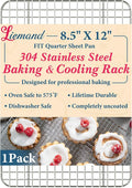 Cooling Racks for Cooking and Baking - 8.5"x12" Oven Safe Premium Stainless Steel Heavy Duty Baking Rack Tight-Wire, Fits Quarter Sheet Pan for Roasting & Grilling & Cooking - 1 Pack