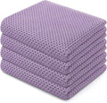 Homaxy 100% Cotton Waffle Weave Kitchen Dish Towels 4-Pack, Lavender | 13 x 28 Inches, Ultra Soft Absorbent Dish Towels, Quick Drying Cleaning Towels